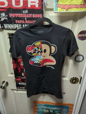 Paul Frank Monkey Cotton Print Tee Black ( S )